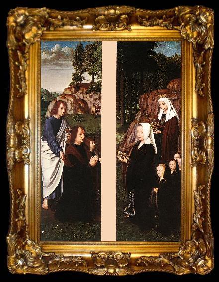 framed  DAVID, Gerard Triptych of Jean Des Trompes (side panels) dfg, ta009-2